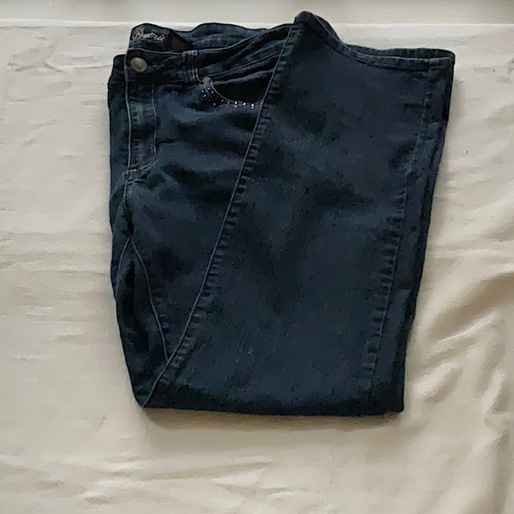 Jz Premium Dark Blue Straight Leg Jeans Size 16 Waist 36” Inseam 31”